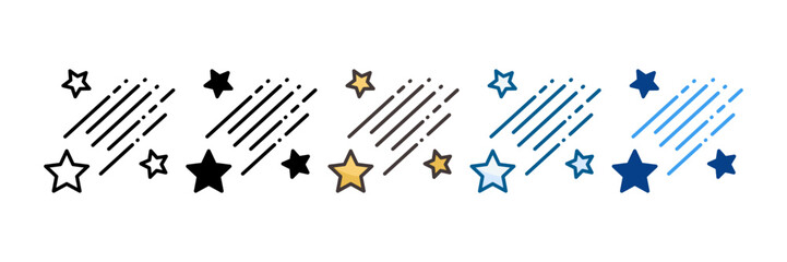 Falling Stars Icon Set Multiple Style Collection