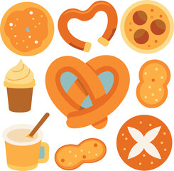 different-soft-pretzels-vector-element-set
