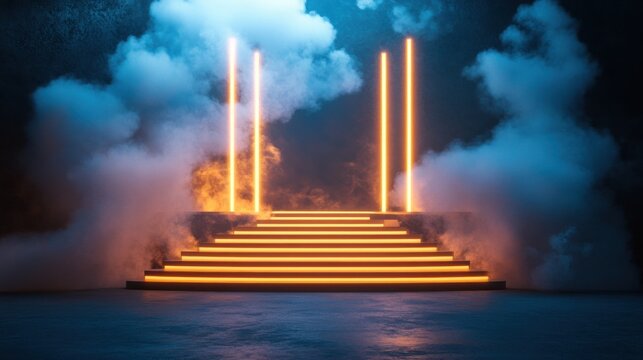 High-end podium with glowing surfaces, designed to stand out in any prestigious event