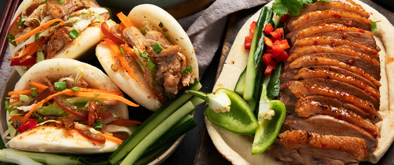 Assorted dishes of traditional Chinese cuisine.
