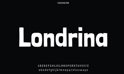Londrina Solid vector font alphabet with numbers