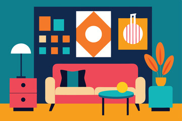 living room interior with furniture