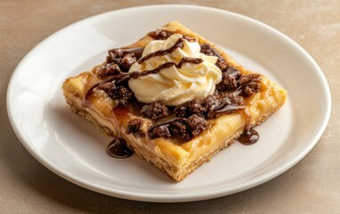 Creamy Custard Dessert Bar with Chocolate