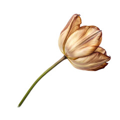 Single Brown Tulip on Black