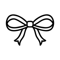 Simple hand drawn style ribbon bow icon