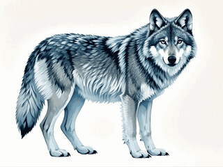 Gray mist majestygray wolf isolated watercolor vector illustration svg 