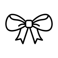Simple hand drawn style ribbon bow icon