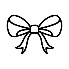 Simple hand drawn style ribbon bow icon