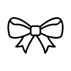 Simple hand drawn style ribbon bow icon