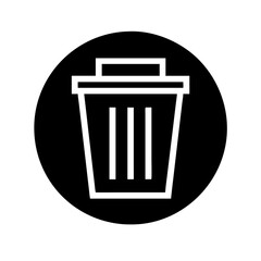 Trash Can Icon: Simple and clean trash can icon design, perfect for interface design, applications, or websites.