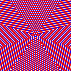 Surreal Red, Blue and White Striped Pattern Shaped as 5 points Star Background