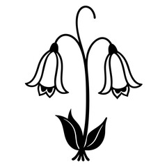 delicate vector silhouette of a bluebell 