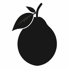 guava silhouette vector icon white background