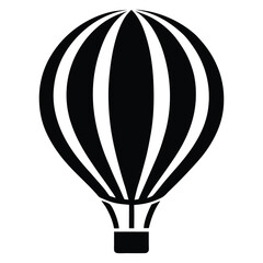 Obraz premium Hot air balloon vector illustration with a basket flying 
