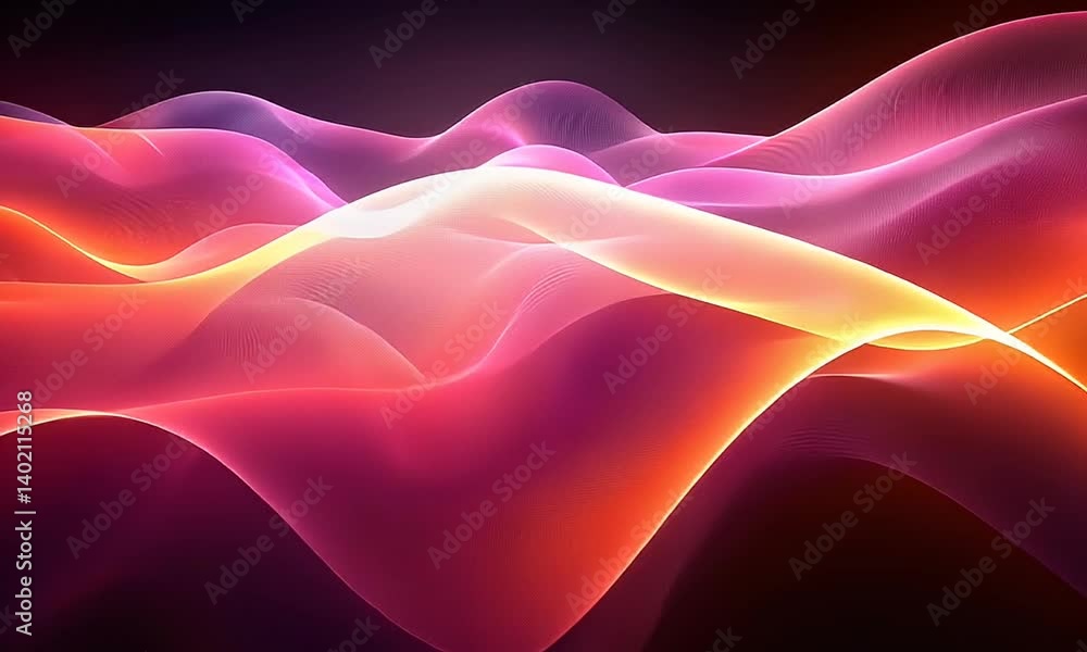 Sticker colorful abstract digital waves flowing smoothly with dynamic light and vivid gradients in a harmoni
