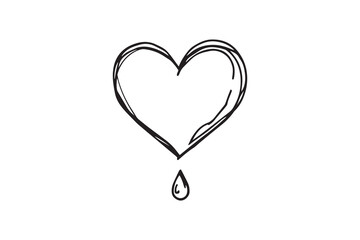Set of 6 pec in two row  Bleeding Heart_ black line art on white background