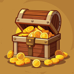 treasure chest with gold coins