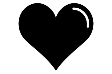 Minimal Black Heart Shape. Heart icons. Love symbol on White Background

