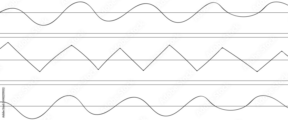 Poster abstract wave lines background. set of many waves lines background. abstract horizontal wavy curve l