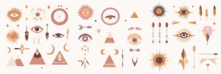 Abstract contemporary trendy vector design Natural organic boho illustration