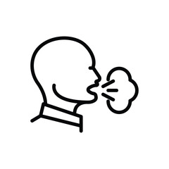 Black line icon for cough