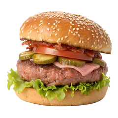 Hamburger isolated on transparent background