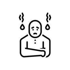 Black line icon for illness