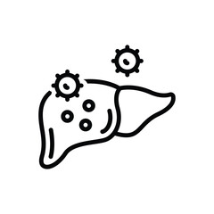 Black line icon for hepatitis