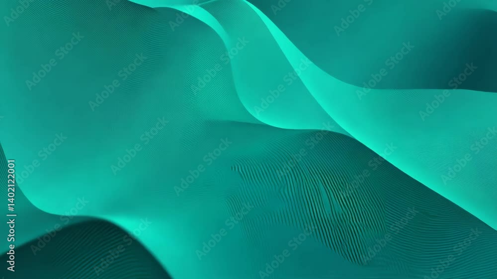 Poster dynamic animated teal abstract wallpapers with cascading waves for digital interfaces and modern pre