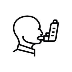 Black line icon for asthma