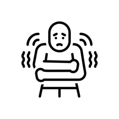 Black line icon for common cold