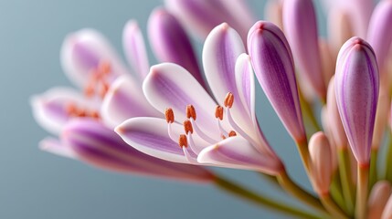 Fototapeta premium Close up of a flower with a blue background