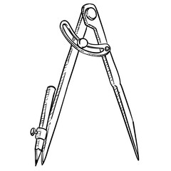 compass handdrawn illustration