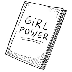 girl power book handdrawn illustration