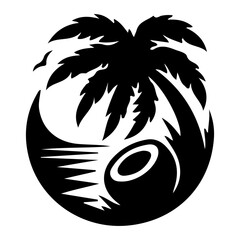 coconat silhouette vector icon graphic logo design
