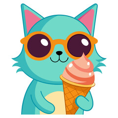 summer cat vector design