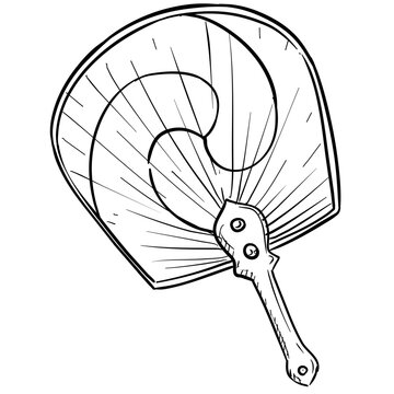 Korean buchae handdrawn illustration