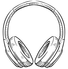 headphone handdrawn illustration
