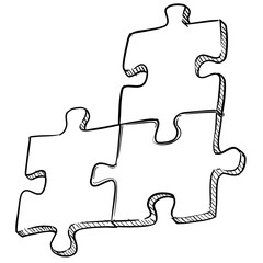 puzzle handdrawn illustration