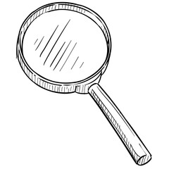 magnifying glass handdrawn illustration