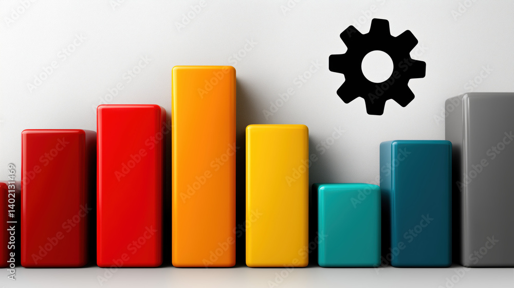 Poster boost sales and efficiency with speed by analyzing this colorful bar graph representing growth and p