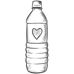 water bottle handdrawn illustration