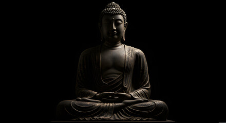 Obraz premium Standing Lord Buddha in Meditation Posture on Vesak Day – Symbol of Peace, Balance, and Enlightenment