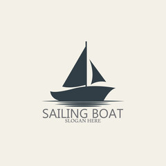 sailing boat logo and vector template