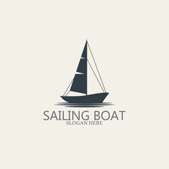 sailing boat logo and vector template