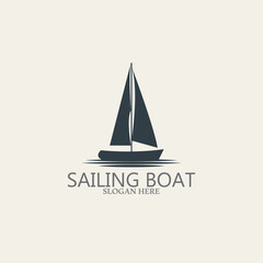 sailing boat logo and vector template