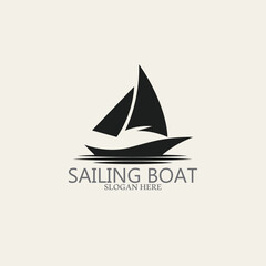 sailing boat logo and vector template