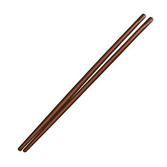 Two brown cylindrical objects angled diagonally simple design