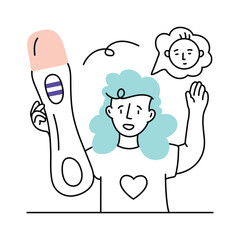 Pregnancy Test  vector colored minimal illustration. EPS 10 file