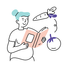 Pragnancy guidness vector colored minimal illustration. EPS 10 file